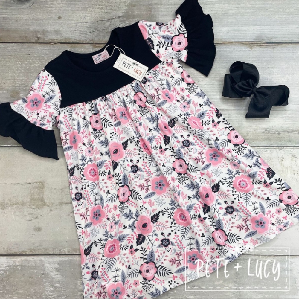 Bianca collection little girls short sleeve milk silk dress little girls